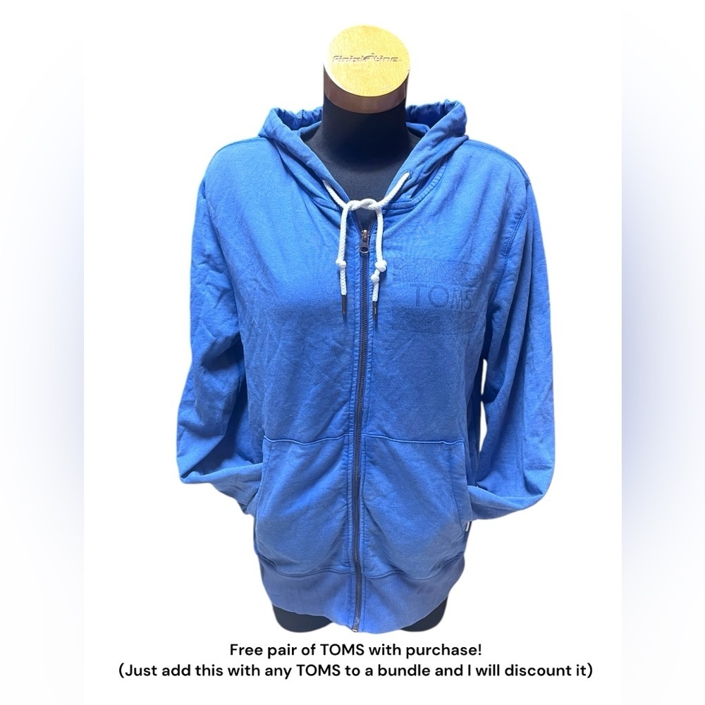 TOMS Full Zip Blue Unisex SZ M Hoodie